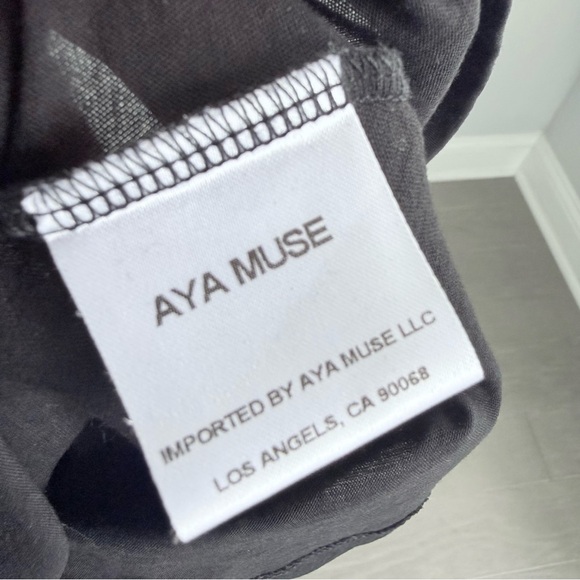 NWT AYA MUSE Scoop Tank Top Black XS Minimalist Semi Sheer Revolve - Picture 10 of 14